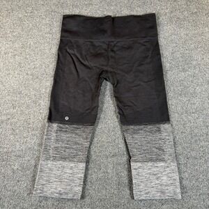 Lululemon Ebb To Street Crop Leggings Black Space Dye Seamless Yoga Pants 3479